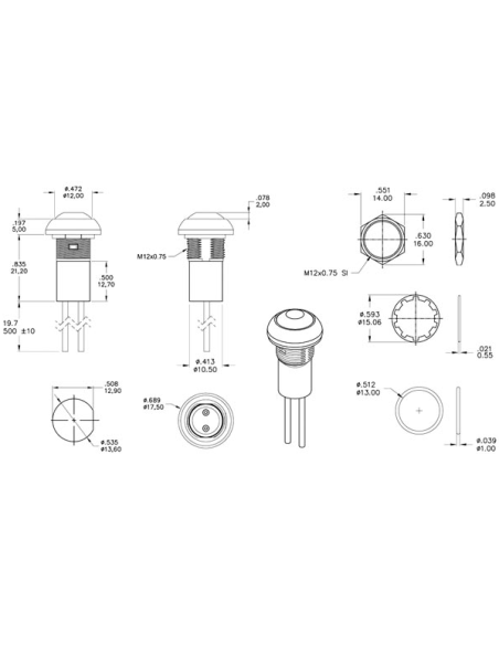 Einbautaster Serie 29 schwarz