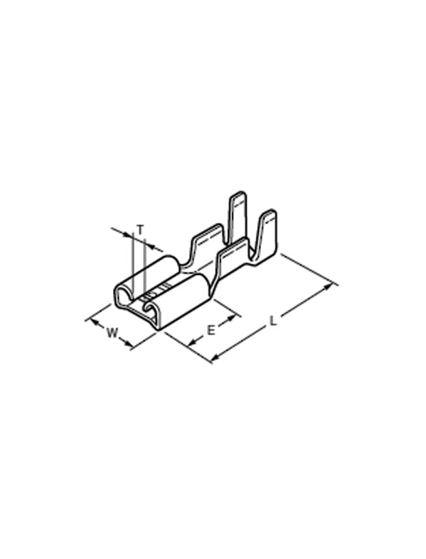 Terminal faston hembra de 6,3mm de latón