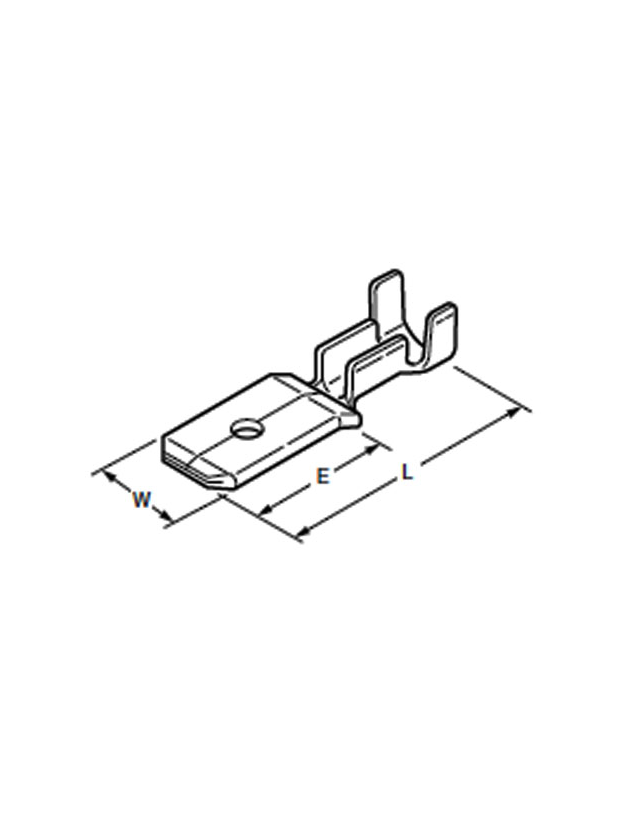 Cosses faston mâles en laiton 6,3 mm