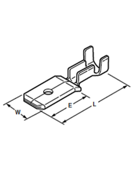6.3mm brass male faston terminal
