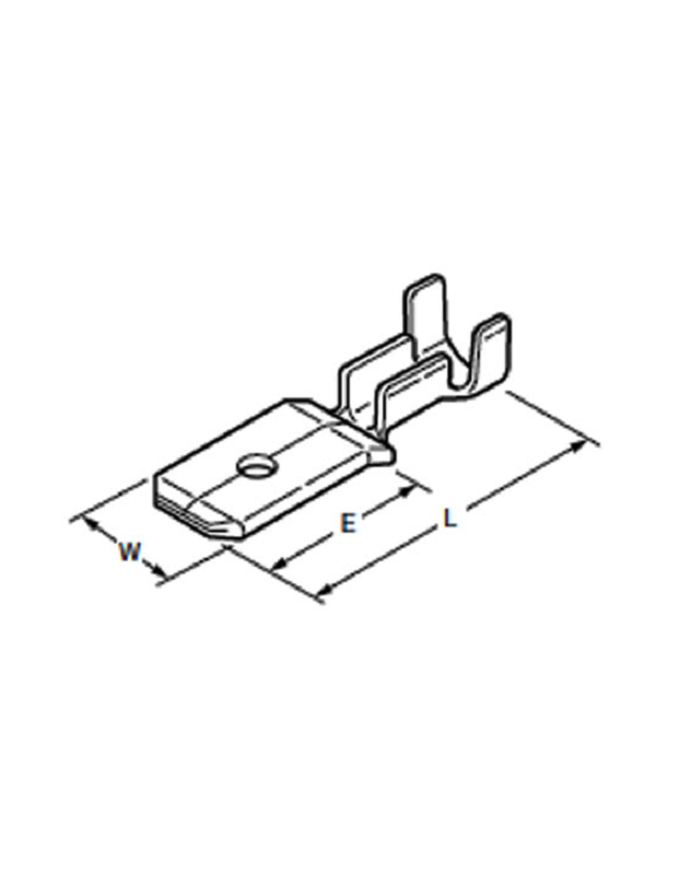 Cosse faston mâle en laiton 2,8 mm