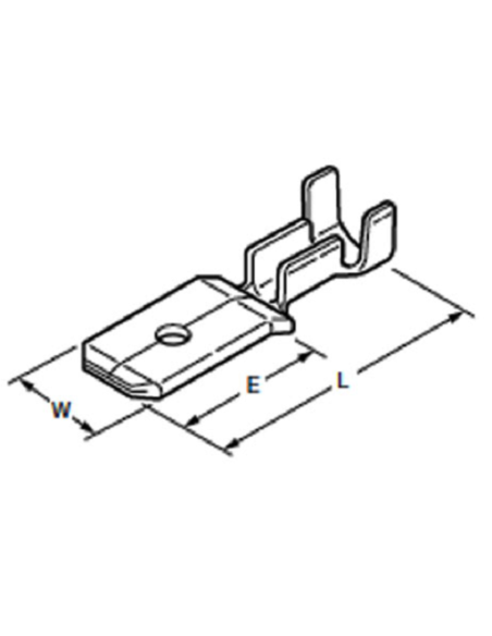 Cosse faston mâle en laiton 2,8 mm