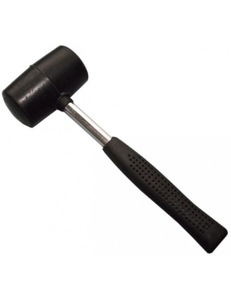 Rubber hammer with steel handle