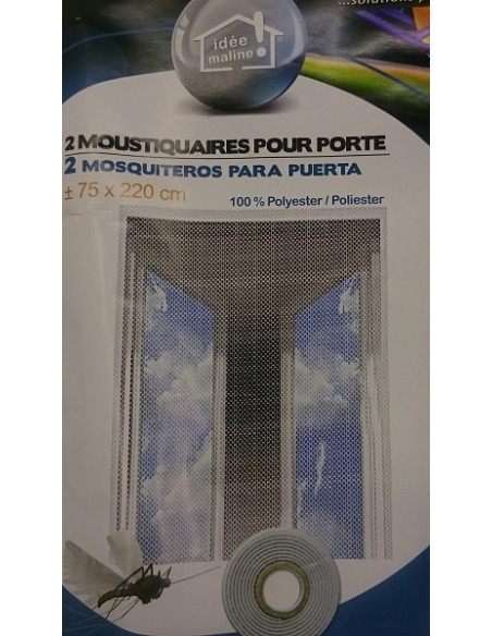 Moustiquaire anti-insectes pour porte 2 unités x 75x220 cm Progarden