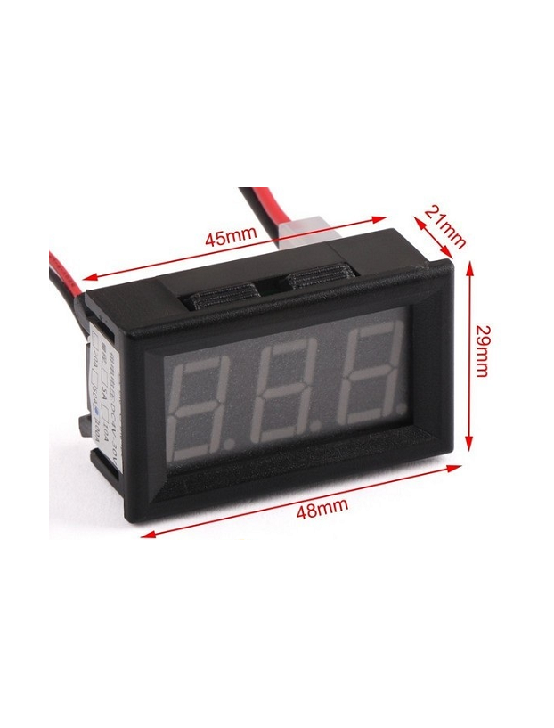 Voltmètre numérique 100 VDC Rouge