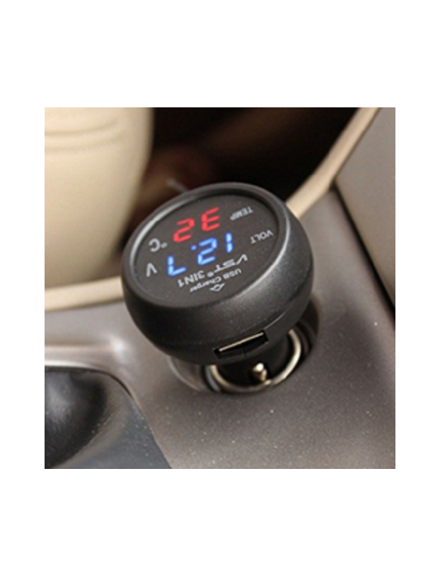 Voltmeter with USB connection and thermometer 3 in 1