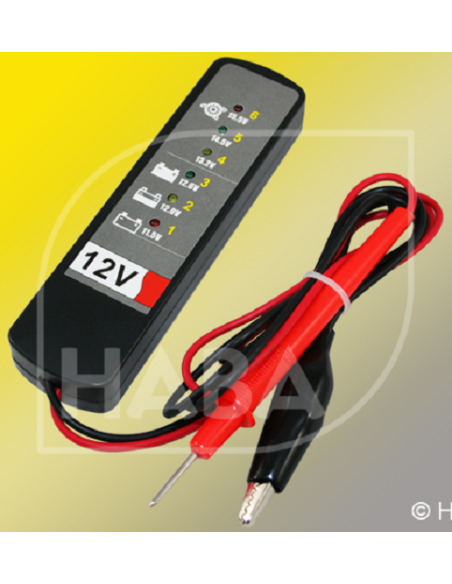 Tester-voltage control for 12V battery
