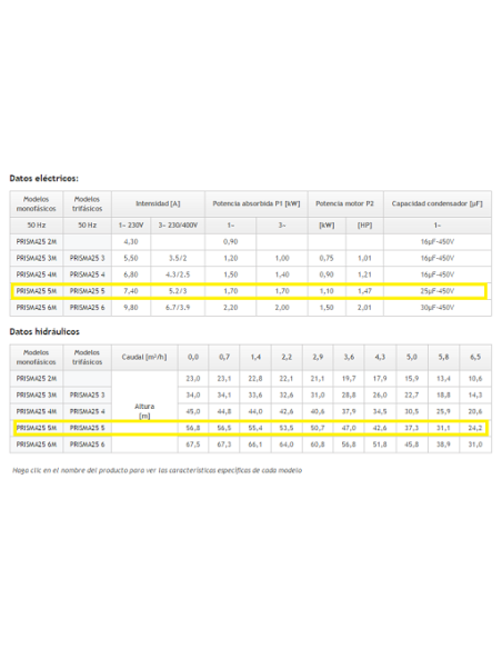 Prisma ESPA Pompa 25 5M 1.5CV Monof