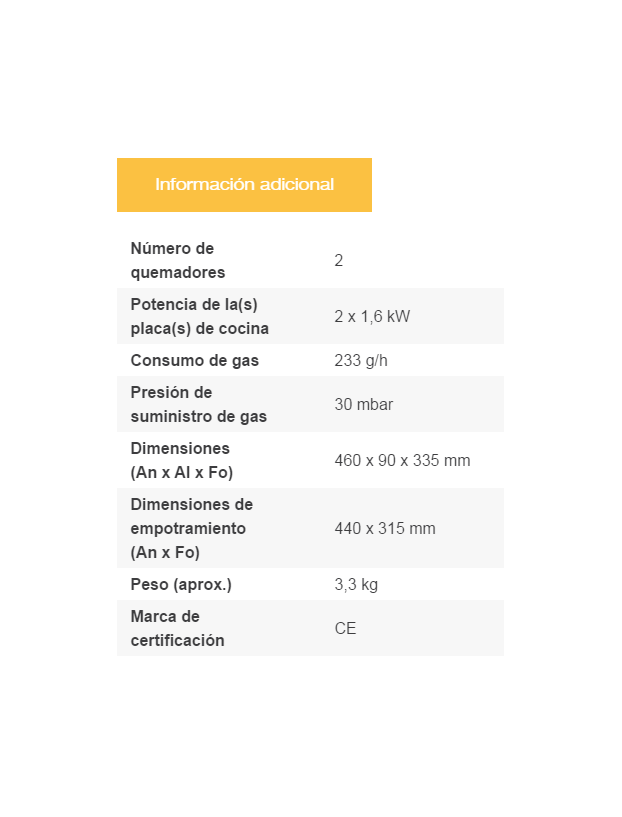 Piatto Dometic CE99-ZF AM HBG 2335 con piano in vetro