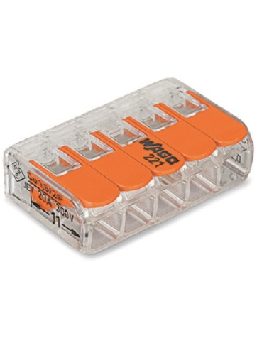 Regleta de empalmes WAGO 221 de 5 cables