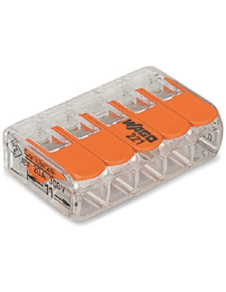 Regleta de empalmes WAGO 221 de 5 cables
