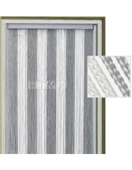 Rideau Korda gris et blanc 60x190 cm