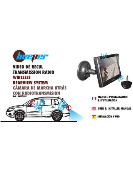 Reversing camera with radio transmission