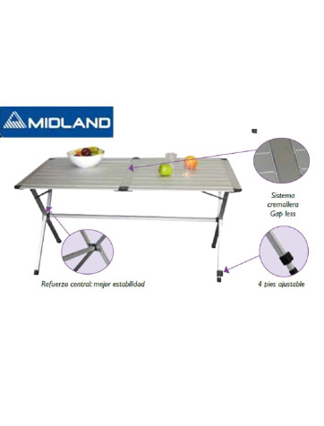 Mesa aluminio plegable 4 personas 110cm