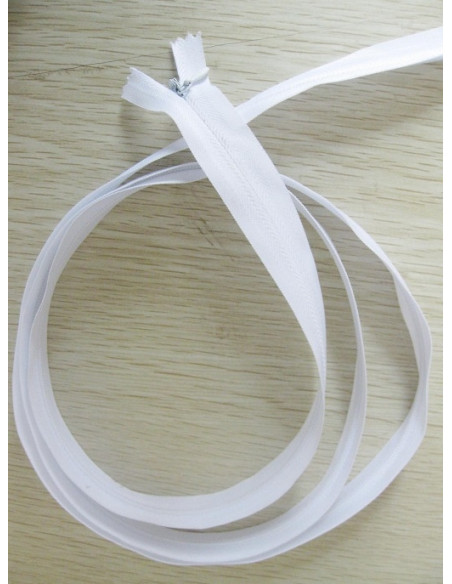 Zip visibile con 7 mm Separatore a spirale bianco
