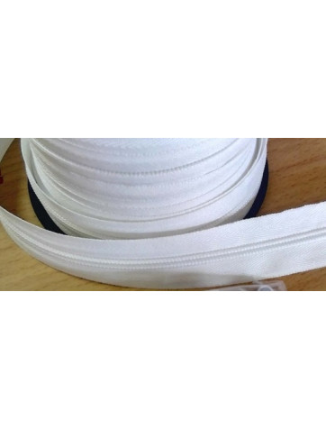 Fermeture à glissière visible avec séparateur en spirale de 7 mm Blanc