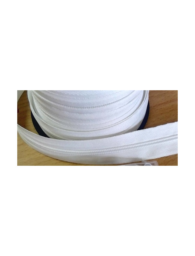Zíper visível com divisor espiral de 7mm Branco