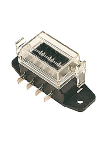 Halter für 4 Sicherungen mit Abdeckung