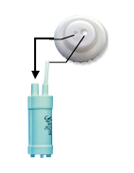 Schmutzwassertank von 25 Liter mit Rädern. Grau. Mittelland