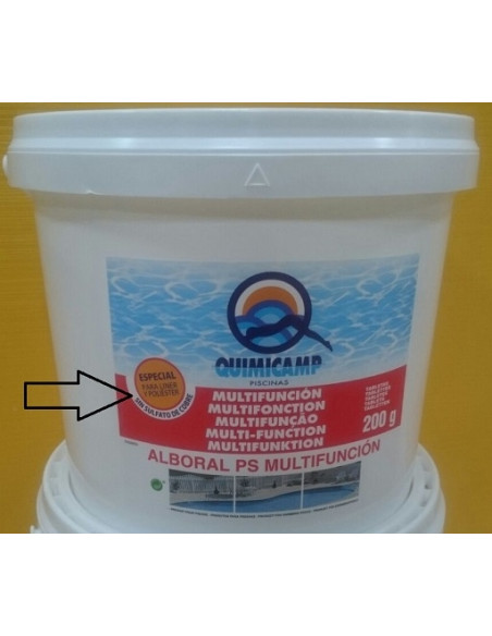 Quimicam Multifunções Cloro em pastilhas 5kg. Sem sulfato de cobre LINER.