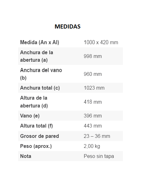 Puerta  auxiliar Dometic SK4 1000 x 405 cm