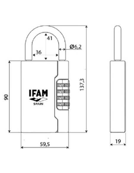 Cadenas à clé avec anse G3