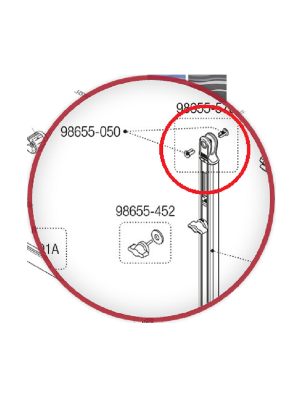 Terminal rivets for awning leg hinge