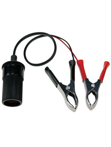 Toma de mechero de 12 V con pinzas para batería de coche