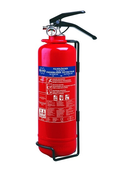 2 kg powder fire extinguisher with support
