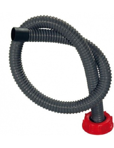 Corrugated tube of 1 meter with Red cap DIN 61 for wastewater tank drum.