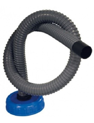 1 meter corrugated pipe with DIN 96 cap for wastewater tank drum.