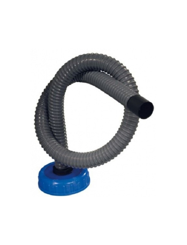 Tuyau ondulé de 1 mètre avec bouchon DIN 96 pour fût de réservoir d'eaux usées.