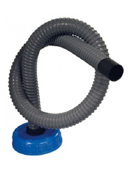 1 meter corrugated pipe with DIN 96 cap for wastewater tank drum.