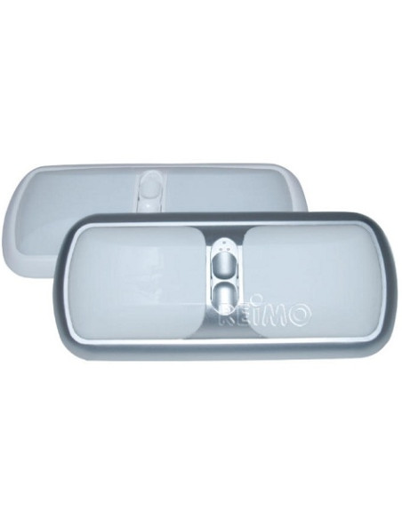 Plafonnier 12 V avec double interrupteur blanc