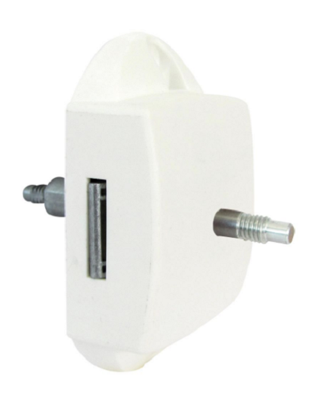 Furniture lock and handle with internal and external opening with accommodation for espagnolette