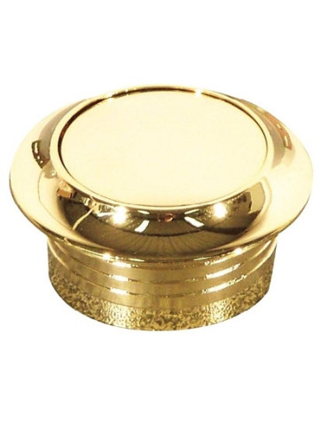 Botón con roseta para cerradura cajetín de mueble dorado 16 mm