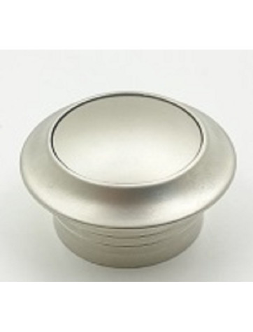 Botón con roseta para cerradura cajetín de mueble plateado 16 mm