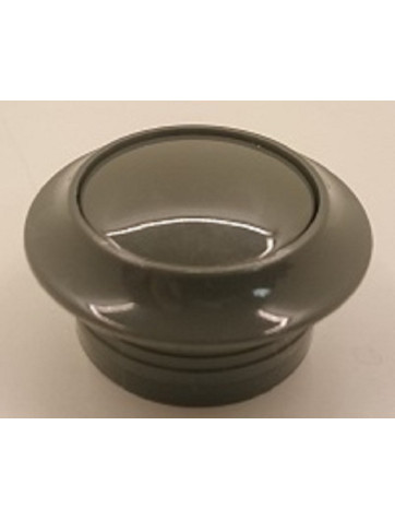 Botón con roseta para cerradura cajetín de mueble gris 16 mm