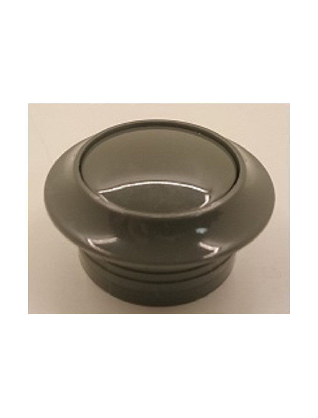 Button with rosette for 16 mm gray furniture box lock