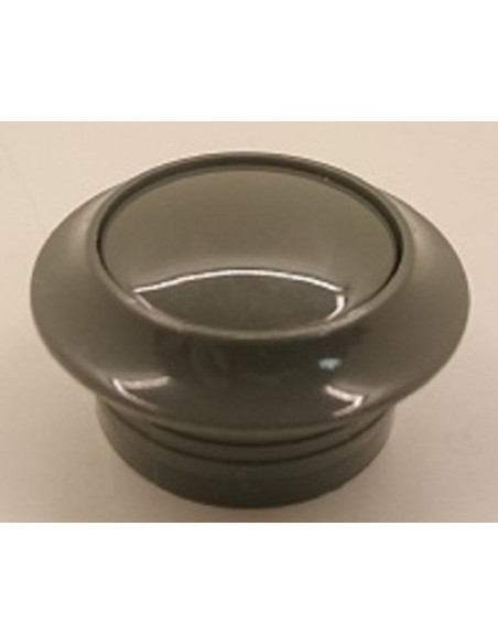 Botão com roseta para fechadura de caixa de móveis cinza de 16 mm