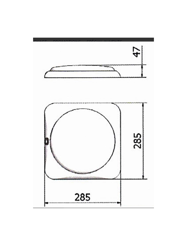 Plafonnier LED carré 28,5 x 28,5 cm Blanc