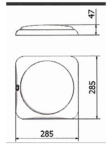 Square LED ceiling light 28.5 x 28.5cm White