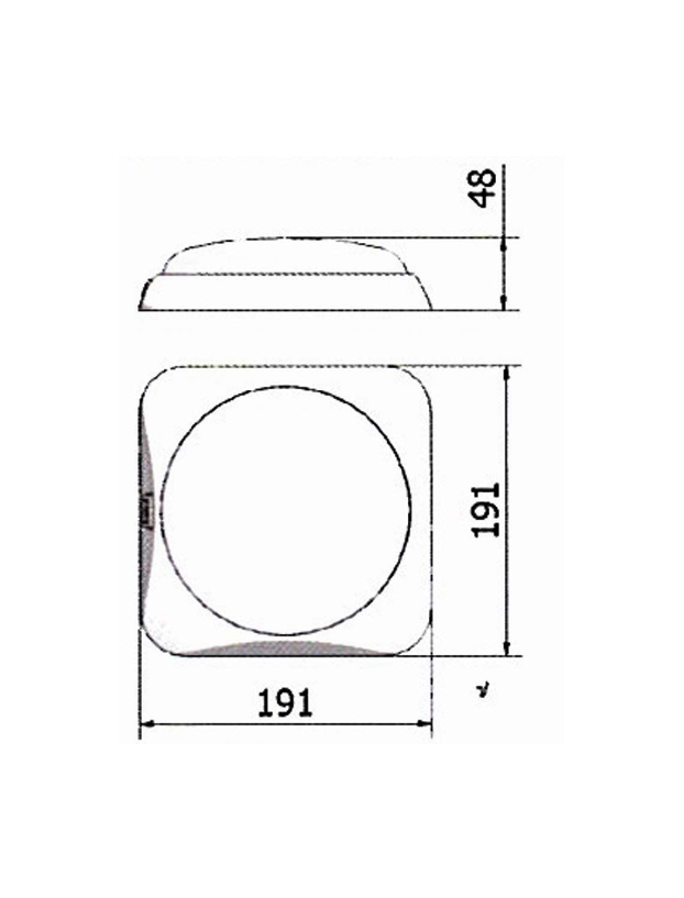 Square ceiling light LED 12v Gray 19 cm