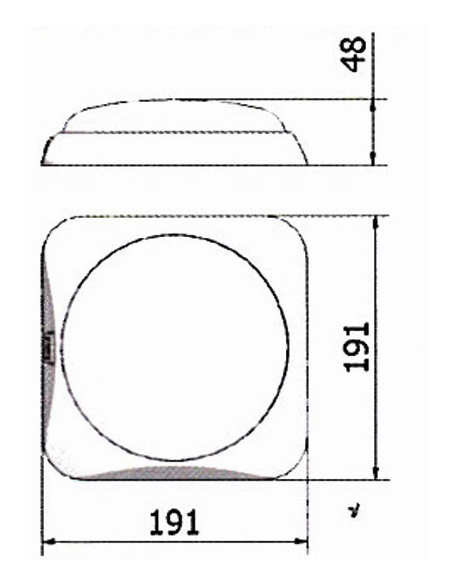 Square ceiling light LED 12v Gray 19 cm Square ceiling light LED 12v Gray 19 cm