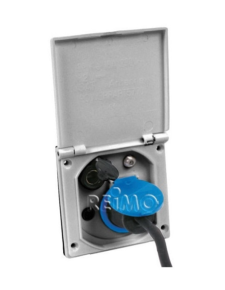 Esterno Zócalo multifunzione 230/12V coperchio argento