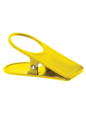 O grampo prende os copos Amarelo