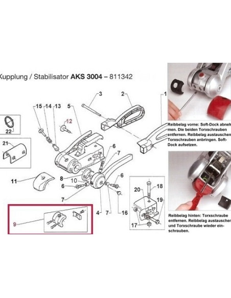 Alko friction pads front and rear AKS 2004/ 3004 Model BIS