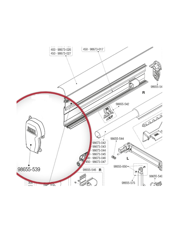 Carcasse latérale tello Fiamma F45 S polar