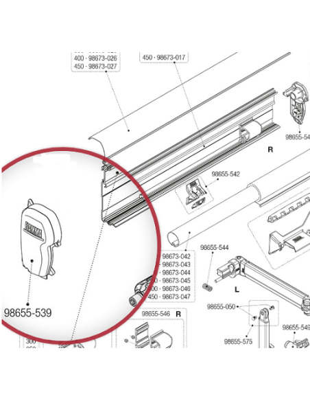 Carcasse latérale tello Fiamma F45 S polar