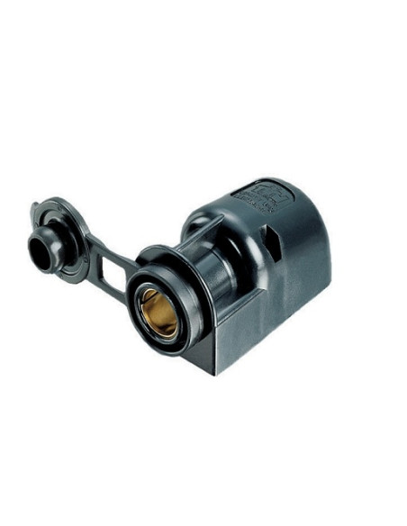 Small 12 V socket with cover and flat surface